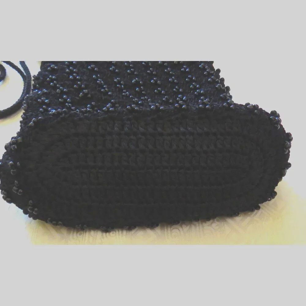 Apt. 9 Retro Black Beaded Crochet Evening Bag/Crossbody Bag NWOT - Picture 5 of 6